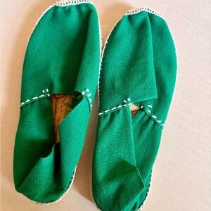 Authentic Barcelona Espadrilles Green Canvas Slip-On Shoes